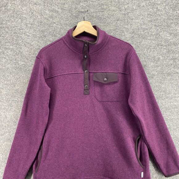 Eddie Bauer Sweater Women S Small Purple Knit High Neck Button Up Long Sleeve - Picture 3 of 9
